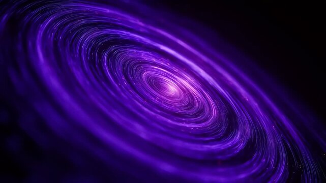 Purple spiral light vortex swirling against deep black background