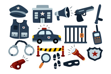 A clean and versatile police clipart collection © Winart Project