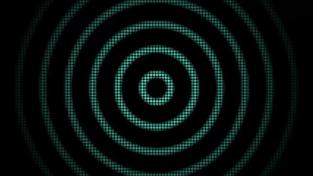 Concentric halftone circle pattern abstract background animation, Concentric circular halftone forming rings, minimalist abstract graphic animated