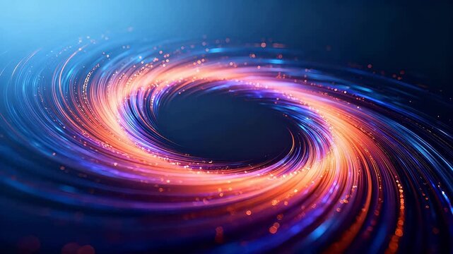 Colorful rotating spiral light effects with sparkles
