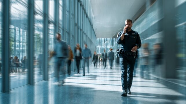 security police inside a building