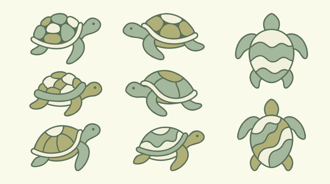 Green Sea Turtles Swimming Together.