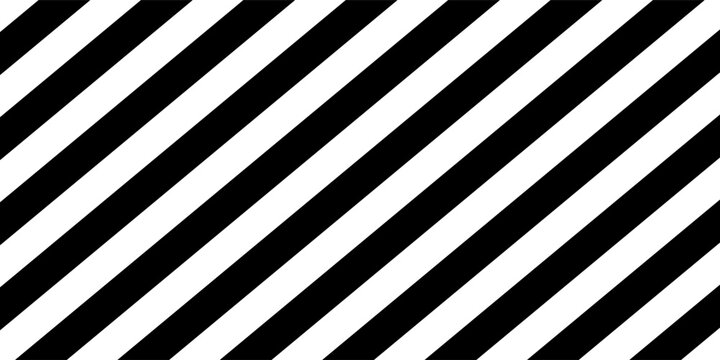 Seamless pattern with striped black white diagonal inclined lines. Optical illusion effect, op art. Vector vibrant decorative background, texture.