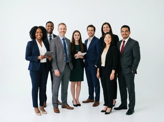 Fototapeta premium Diverse business team standing together in formal attire