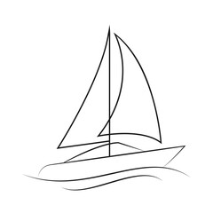 “Minimal Sailboat Line Art Logo – Abstract Yacht Outline Vector” © Graphics lover