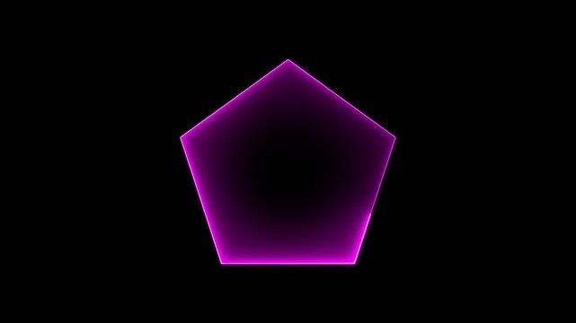 Glowing Purple Pentagon Shape on Black Background geometric polygon