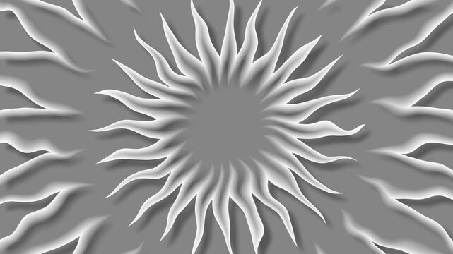 Abstract radial starburst with wavy petals background animation