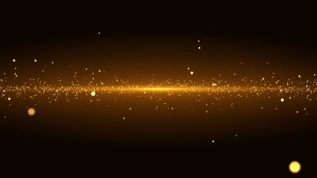 Golden Particle Light Line Space Stars animation, Cinematic Lens Flare Energy Glow for Logo Reveal, Intro, Trailer, Visual Effects social media motion design element