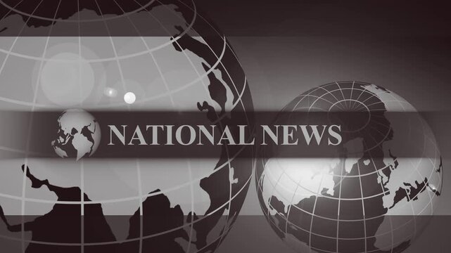 National news global broadcast banner background animation