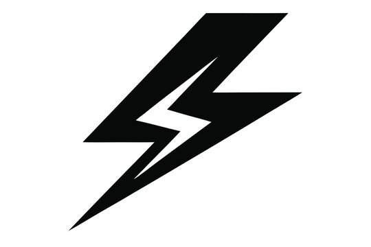 lightning bolt silhouette line art vector illustration