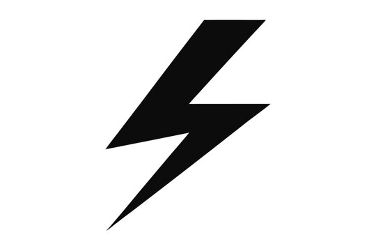 lightning bolt silhouette line art vector illustration
