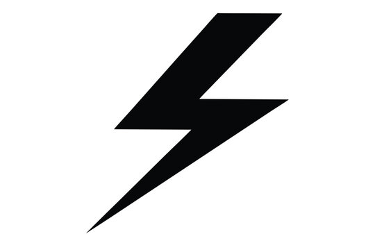 lightning bolt silhouette line art vector illustration
