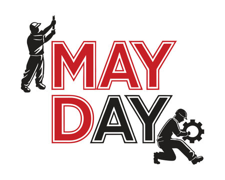 Bold Industrial May Day Typography Vector &ndash; International Workers Day 1st May Poster Design