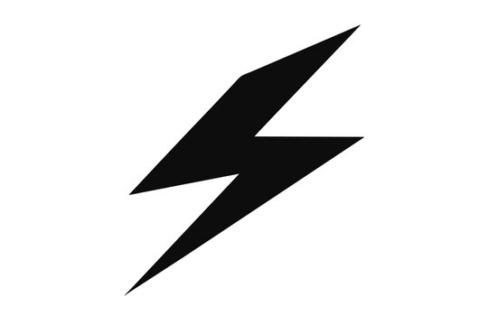 lightning bolt silhouette line art vector illustration