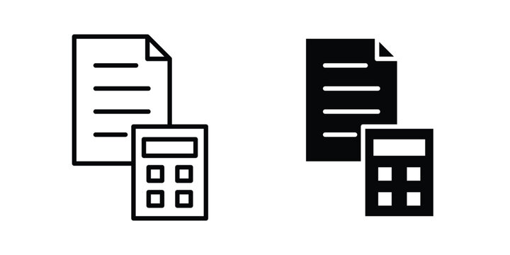 Accounting icon clip art collection. Editable stroke icons