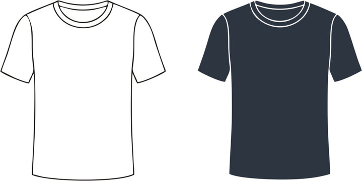 T-shirt Icon Set: Minimalist Black and White Vector