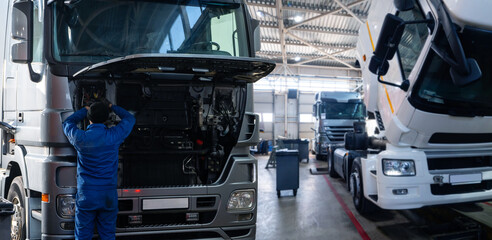 Commercial trucks repair service workshop