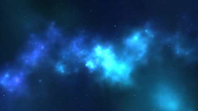 Blue Nebula in Dark Space Environment.
