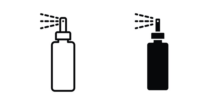 Bottle spray icon clip art collection. Editable stroke icons