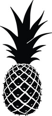 Obraz premium Pineapple Silhouette Vector, Black Tropical Fruit Icon Design for Logo, Branding and Minimal Graphic Use