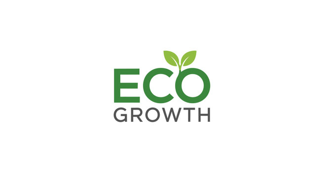 A clean and modern logo featuring the words 'ECO GROWTH' with green leaves sprouting from the 'O' in 'ECO', set against a white background.