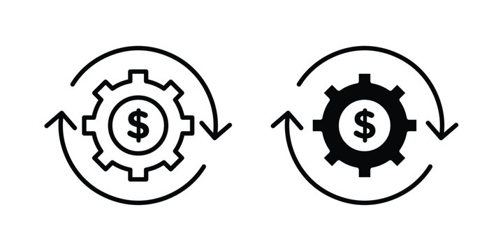 Cost optimization icon clip art collection. Editable stroke icons
