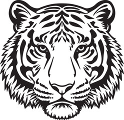 Obraz premium Aggressive Tiger Head Mascot Isolated on White Background