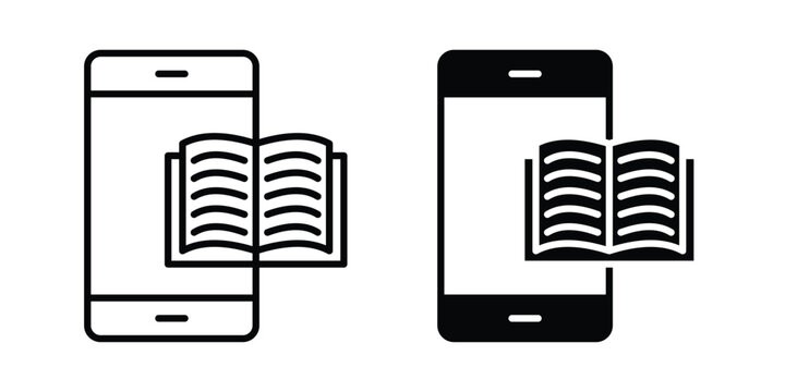 Ebook icon clip art collection. Editable stroke icons