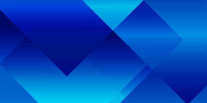 Abstract blue geometric background with overlapping transparent squares and diagonal lines for technology and business