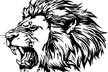 Obraz premium lion head vector illustration