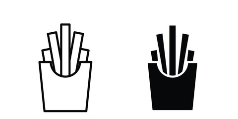 Fototapeta premium French fries icon clip art collection. Editable stroke icons