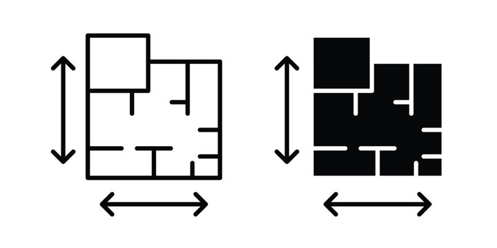 House plan icon clip art collection. Editable stroke icons