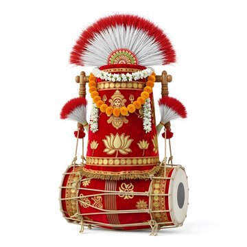 Ornate indian wedding palanquin a traditional ceremonial seat with drum