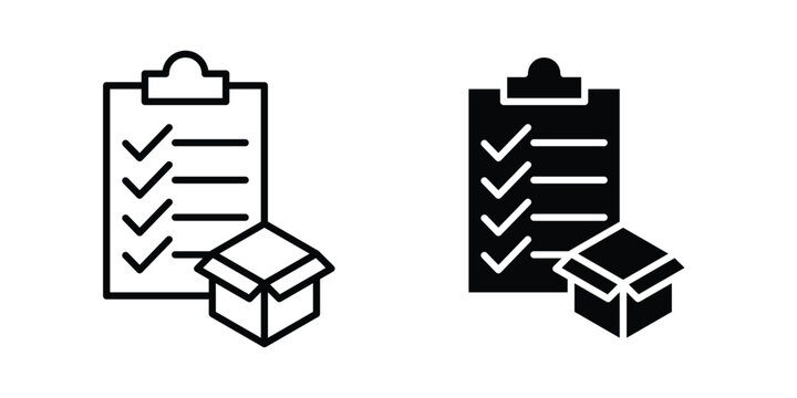 Inventory control icon clip art collection. Editable stroke icons
