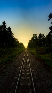 The railway at sunrise.
