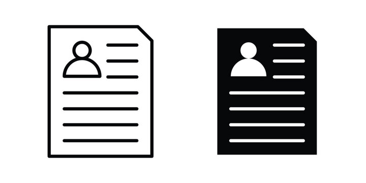 Job resume icon clip art collection. Editable stroke icons