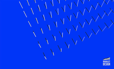 Naklejka premium A multitude of ordered vertical lines in the spatial perspective. Shadows create depth and volume. Rhythmic movement. Abstract columns. Geometric architectural style. Copy space. Top view. Vector.