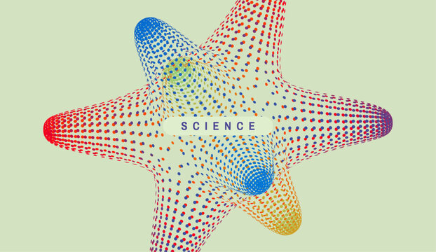 Molecule. Grid. Virus particle. Pathogen organism. Object of scientific research. Vector illustration for banner, flyer, poster, cover, brochure or presentation.