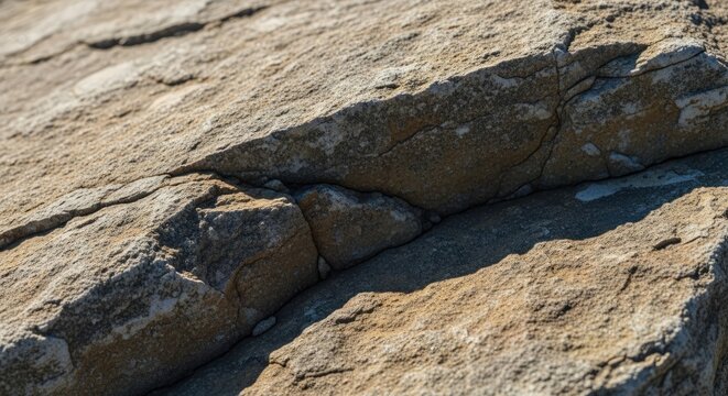 Close up of textured rock surface with natural cracks and patterns