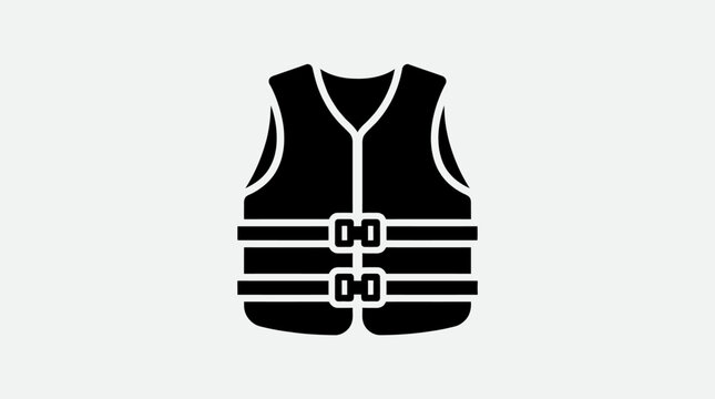 Minimalist flat icon of a life jacket or safety ves.