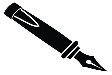 Obraz premium fountain pen silhouette line art vector illustration