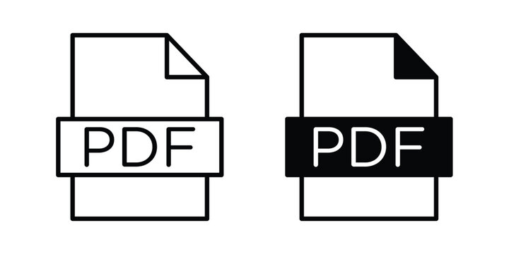 PDF icon clip art collection. Editable stroke icons