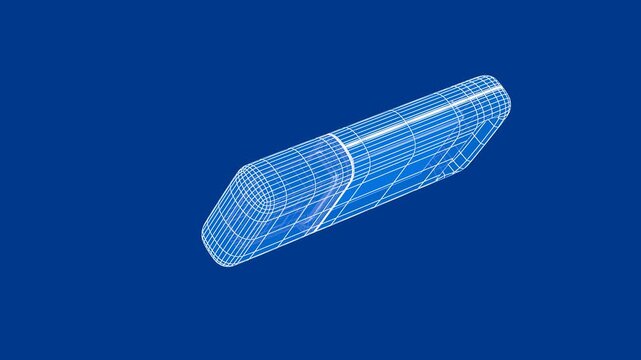 3D wire-frame model of USB flash drive
