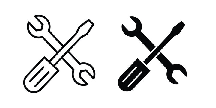 Repair icon clip art collection. Editable stroke icons