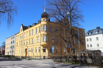Fototapeta premium Sweden. Houses and streets in the city of Linköping. Östergötland province.