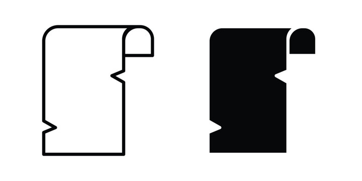 Scroll papyrus paper icon clip art collection. Editable stroke icons