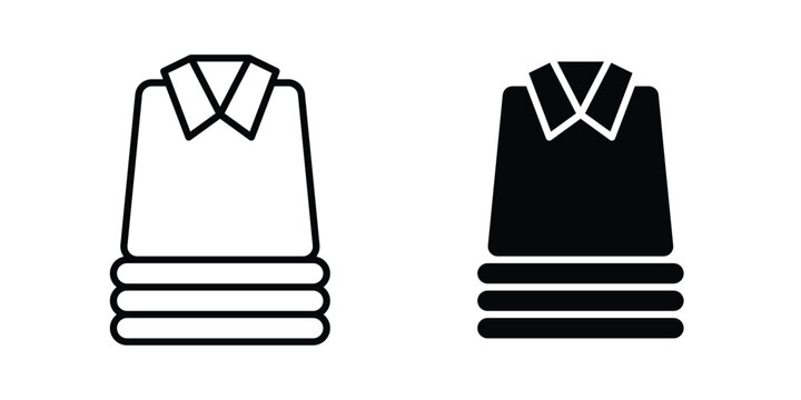Stack of folded shirts icon clip art collection. Editable stroke icons