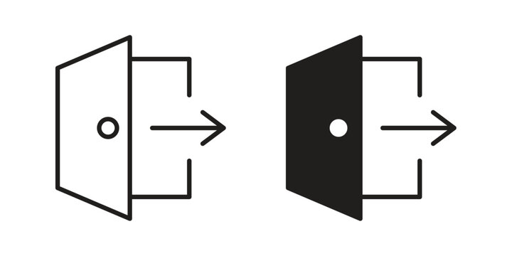 Exit icon for mobile application, button and website design.