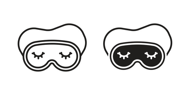 Eye mask icon for mobile application, button and website design.