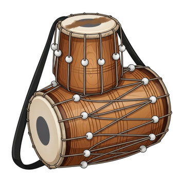 A traditional indian tabla drum set
